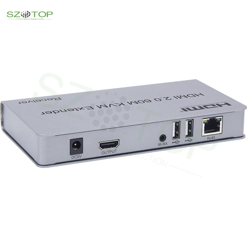 

60M HDMI 2.0 Extender Support keyboard and mouse with TX RX 3.5mm R/L Audio Output Support HDCP2.2 Over Cat 5e/6 Cable