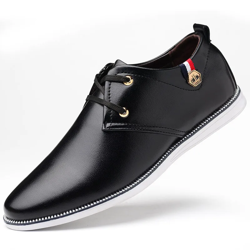 

2021 New Sports Casual Shoes Men's Breathable Leather Shoes Soft Sole Shoes