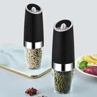 automatic salt pepper grinder electric herb spice mills home grinding gadgets porcelain grinding core mill kitchen acceessories