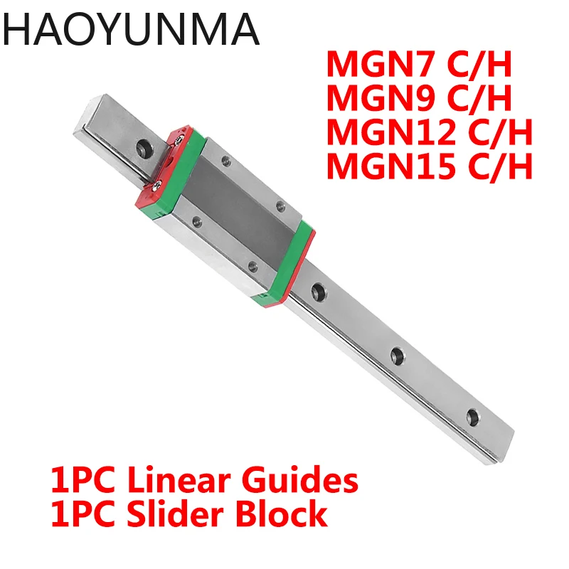 

1PC MGN MGN15 MGN12 MGN9 MGN7 Miniature Linear Guide Length 100mm-1000mm + 1PC MGN Carriage Slider Block for Cnc 3D Printer Part