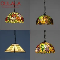 oulala tiffany pendant light contemporary creative colorful lamp fixtures decorative for home dining room