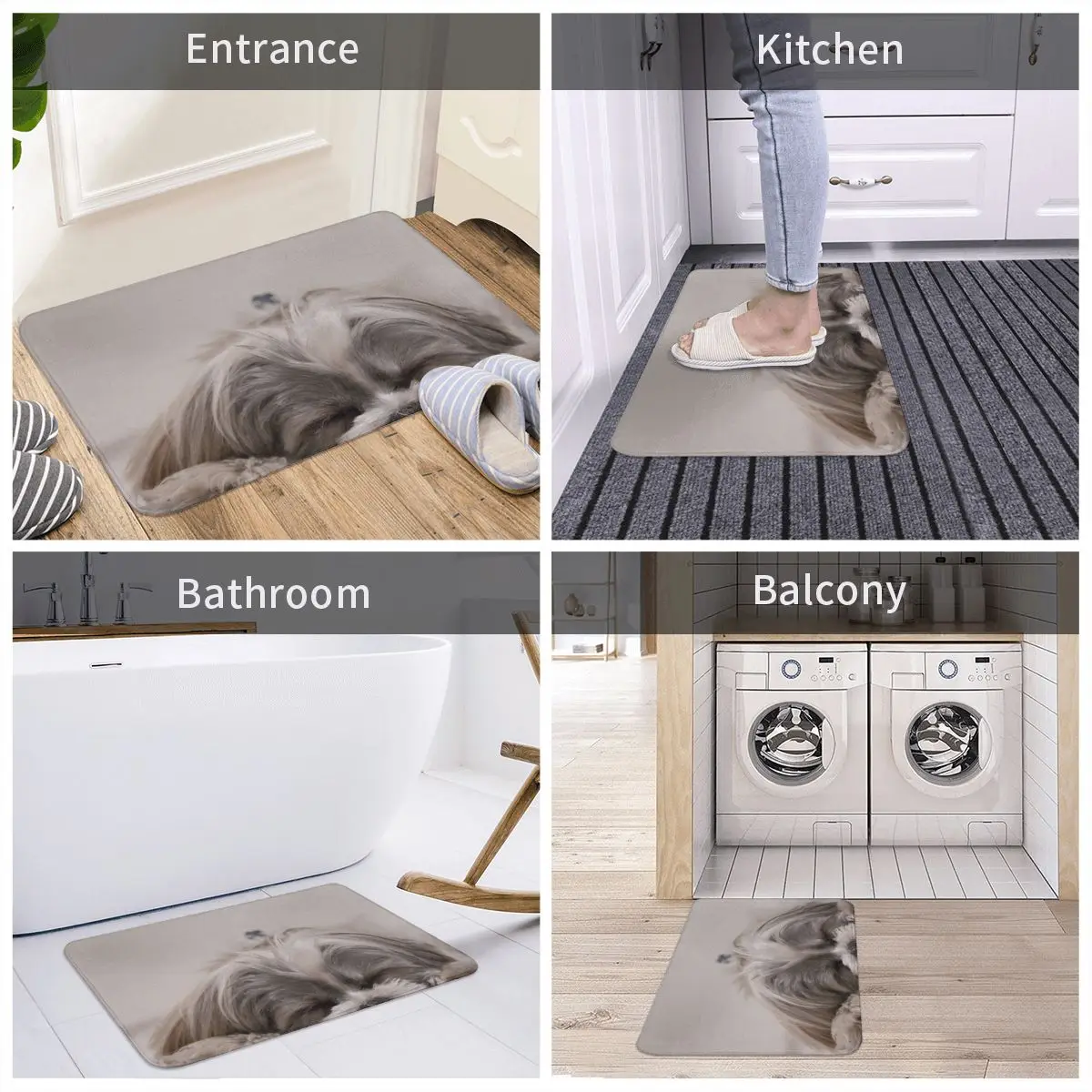 

Shih Tzu Sleeping Polyester Doormat Rug Carpet Bathmat Anti-slip AntiwearEntrance Kitchen Bedroom Balcony