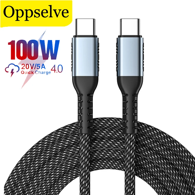 

USB C to USB Tyep c Cable 100W 5A 20V PD Fast Charging Cable for Phone Xiaomi Macbook Samsung Huawei P40 50 Redmi Data Wire Cord