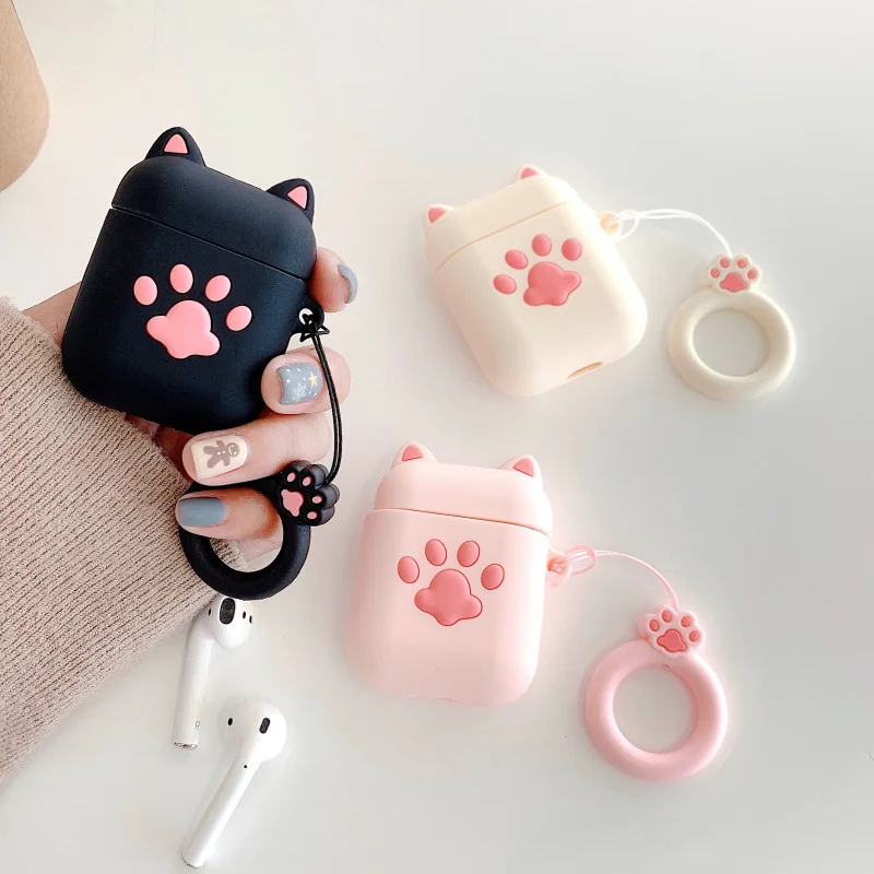 Милый мультяшный чехол для наушников airpods Apple, Bluetooth гарнитура, защитная оболочка, интересный чехол для наушников, 3D Силиконовый мягкий чехол