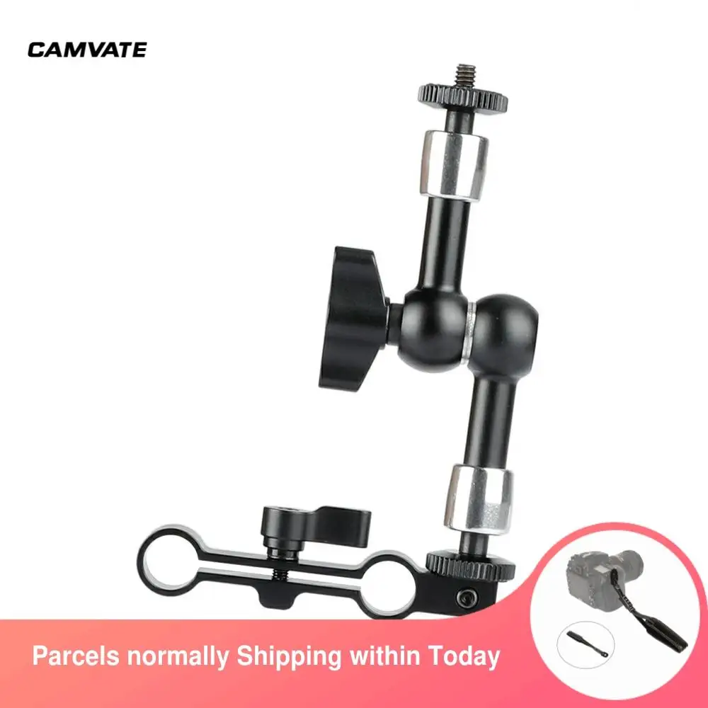 

CAMVATE 7" Articulating Magic Arm With 1/4"-20 Male Screw Mount + 15mm Dual Rod Clamp For LCD Monitor/ LED Light/Flash Mounting