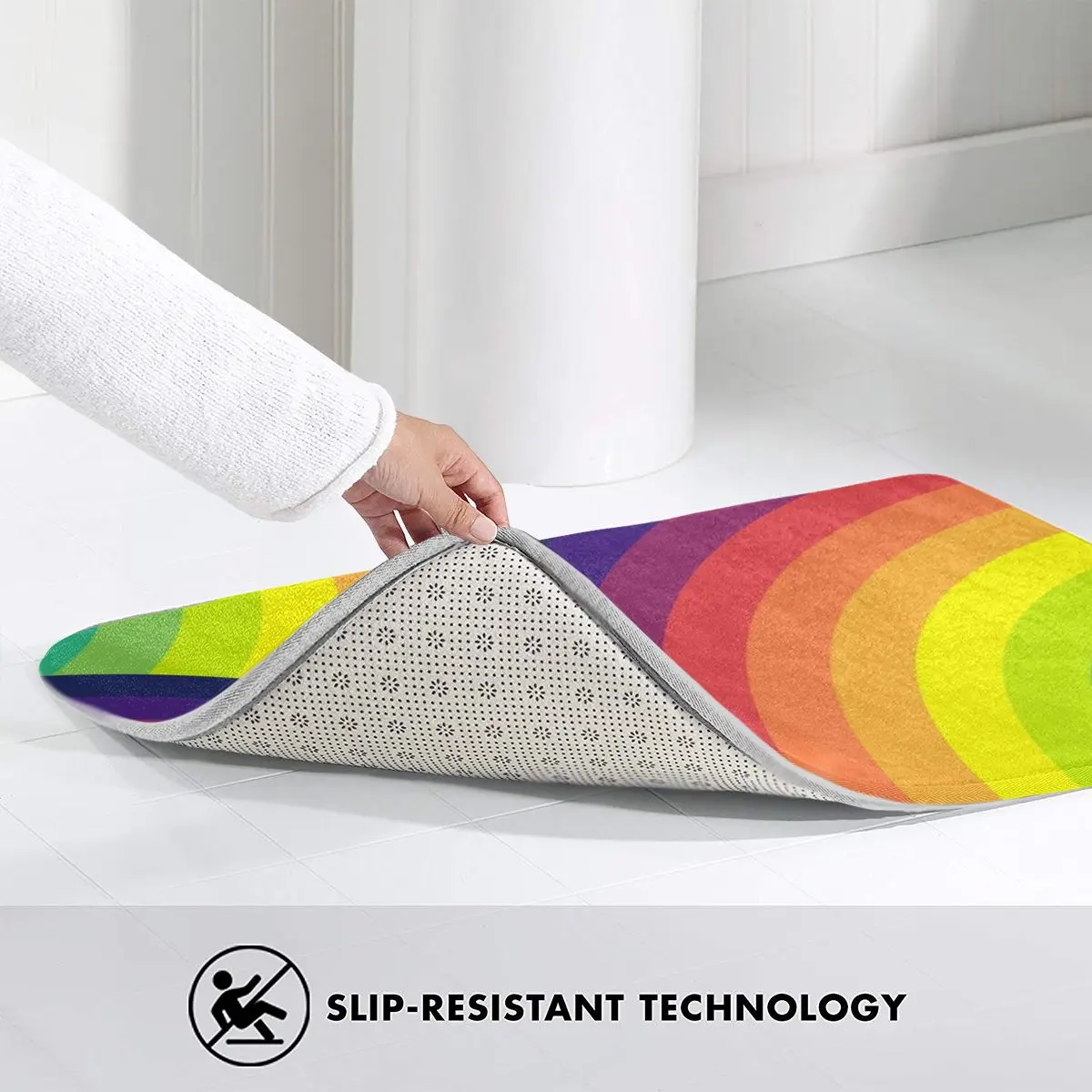 Триппи Радуга искусственный коврик для ног ванной полиэстер нескользящий