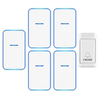 cacazi self powered wireless doorbell no battery required waterproof smart home doorbell 1 button 5 receiver ringbell timbre