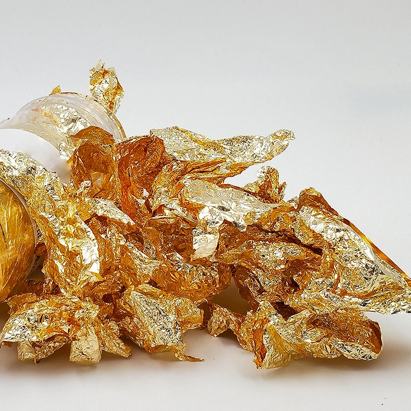 

2g 24K Cake Decorating Tools Edible Gold Leaf Schabin Flakes Gold Edible Cakes Decorations For Chef Art Ice Cream Decor Dishes