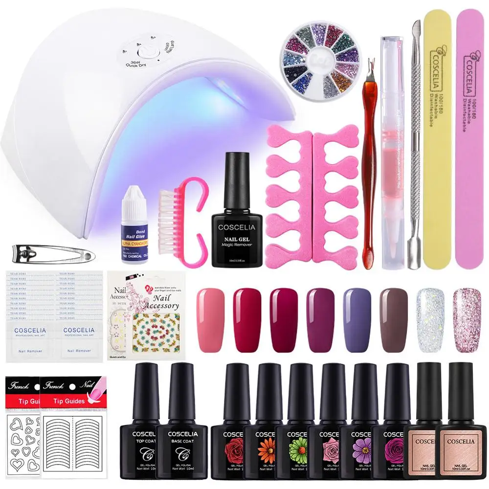 SET C COSCELIA 10 мл набор гель-лаков для ногтей все для маникюра Набор для гель-лака инструменты для маникюра дизайн ногтей оранжевые палочки толкатель набор для ногтей - Цвет: SET C