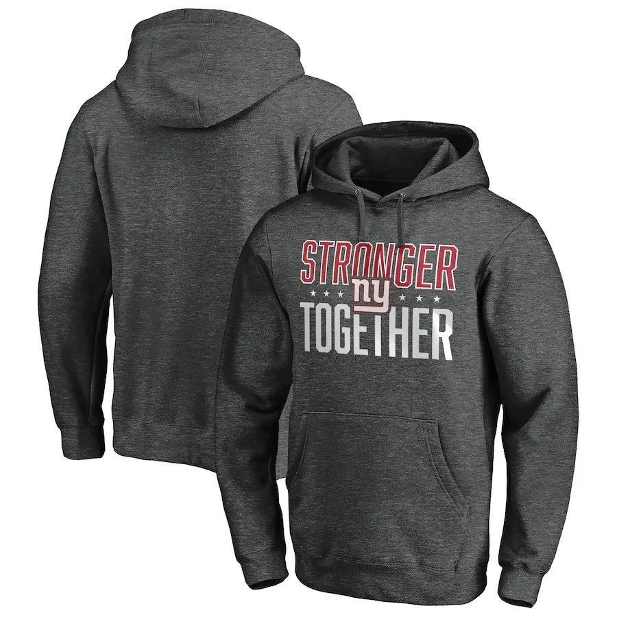 

New York MEN Sweatshirt Giants Heather Charcoal Stronger Together Pullover football Hoodie