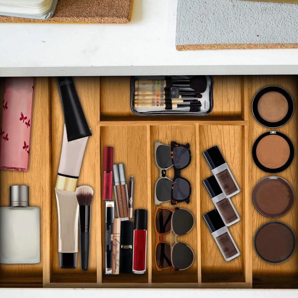 1 шт. Кухня организатор ящик бамбуковые расширяемые столовые приборы с