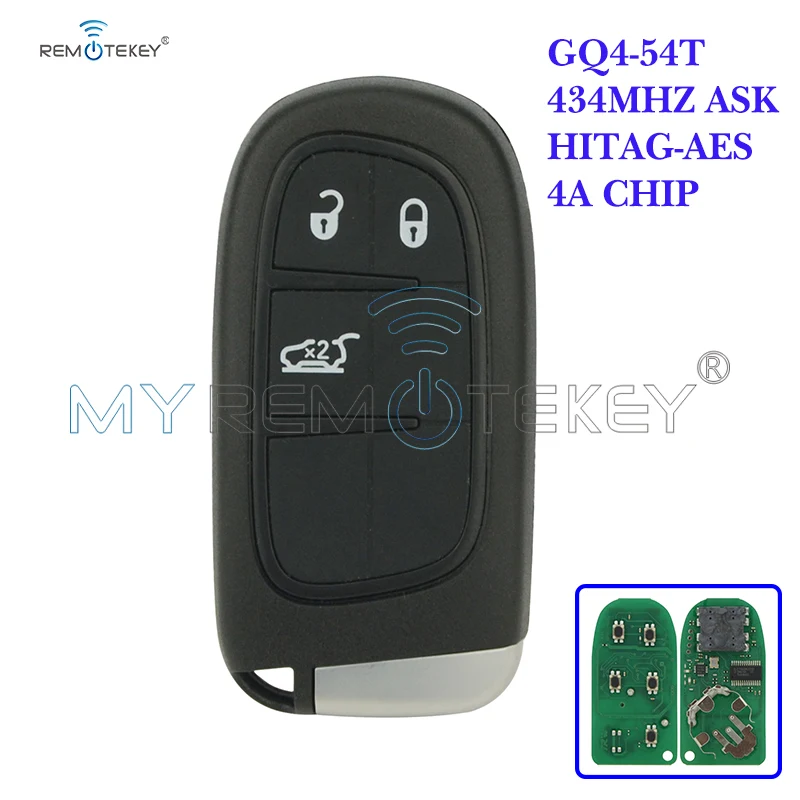 Умный ключ Remtekey для Dodge chrysler Jeep cherokee 2014 2015 2016 2017 3 кнопки без ключа 434 МГц GQ4 54T чип