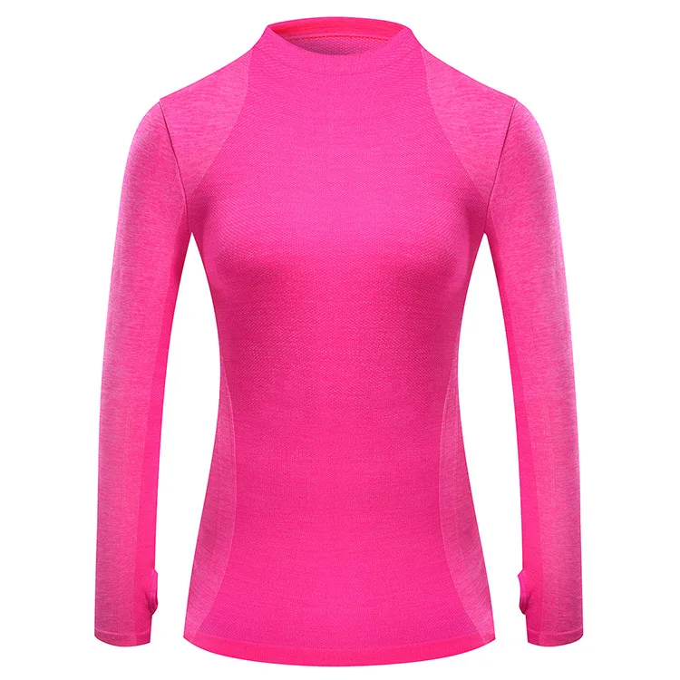 Rose Red Tops Только для outerpass Новинка зимнее термобелье женские эластичные дышащие женские HI-Q повседневные теплые подштанники комплект - Цвет: Rose Red Tops