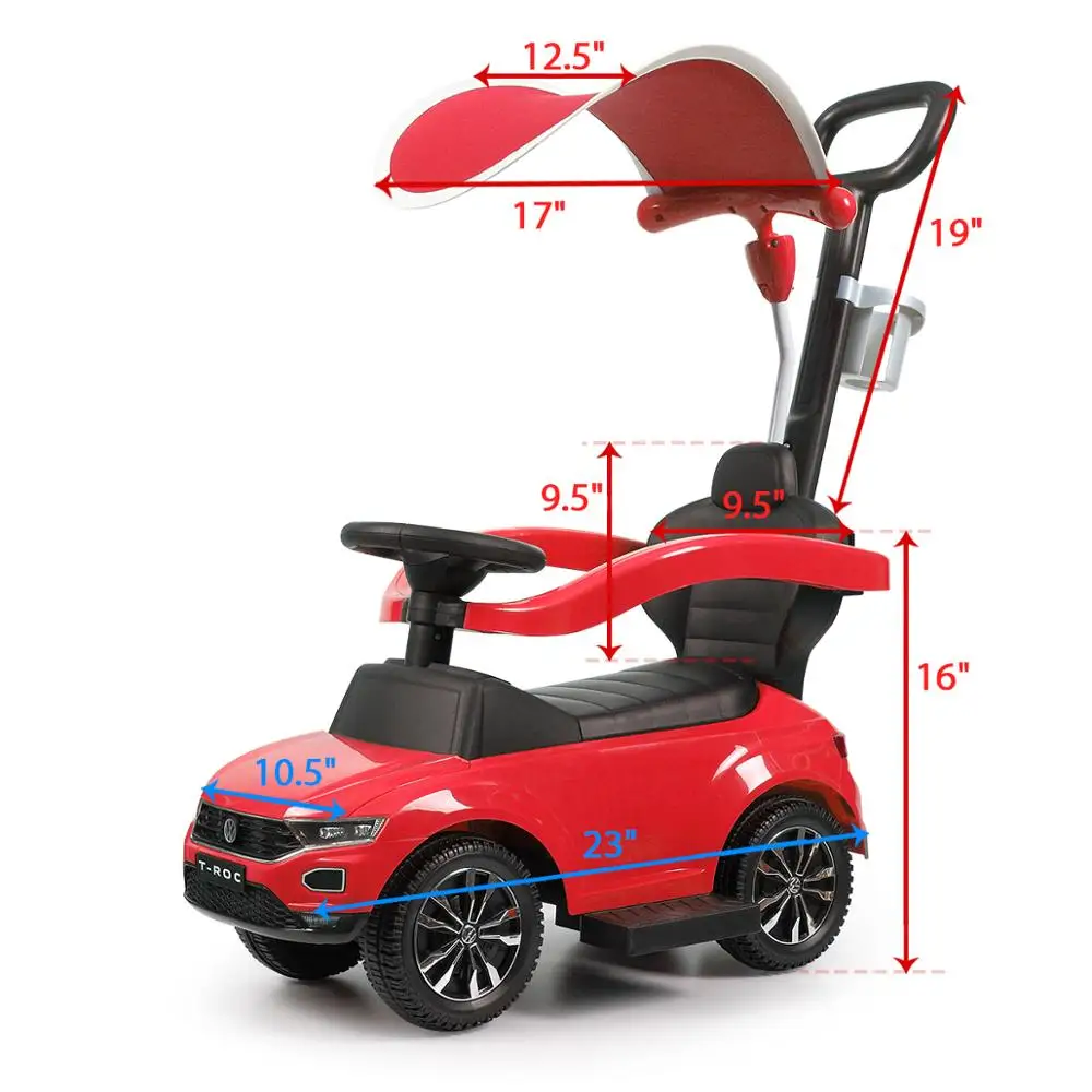 Дети едут на толкатель автомобиль для малышей с музыкой руки навес Крытый