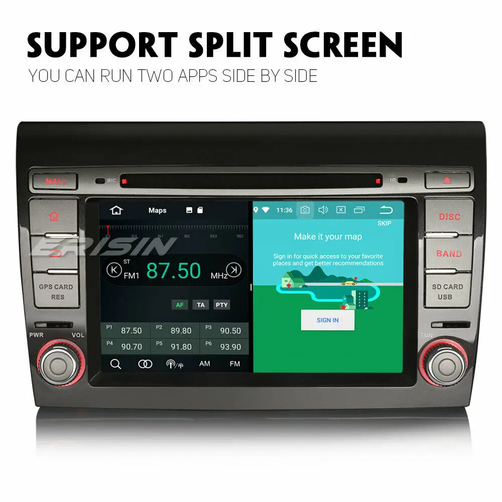 Автомагнитола 2 Din для FIAT BRAVO 2007-2014 Android 9 0 Wi-Fi GPS TNT DVD Canbus мультимедийный плеер 7771 |