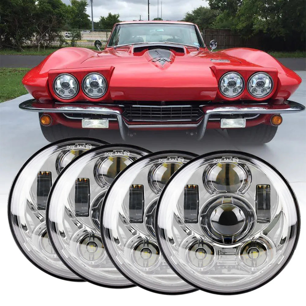 

4 шт. светодиодный фары 5,75 дюймов светодиодный фар круглые 5,75 "освещение для классических автомобилей класса люкс