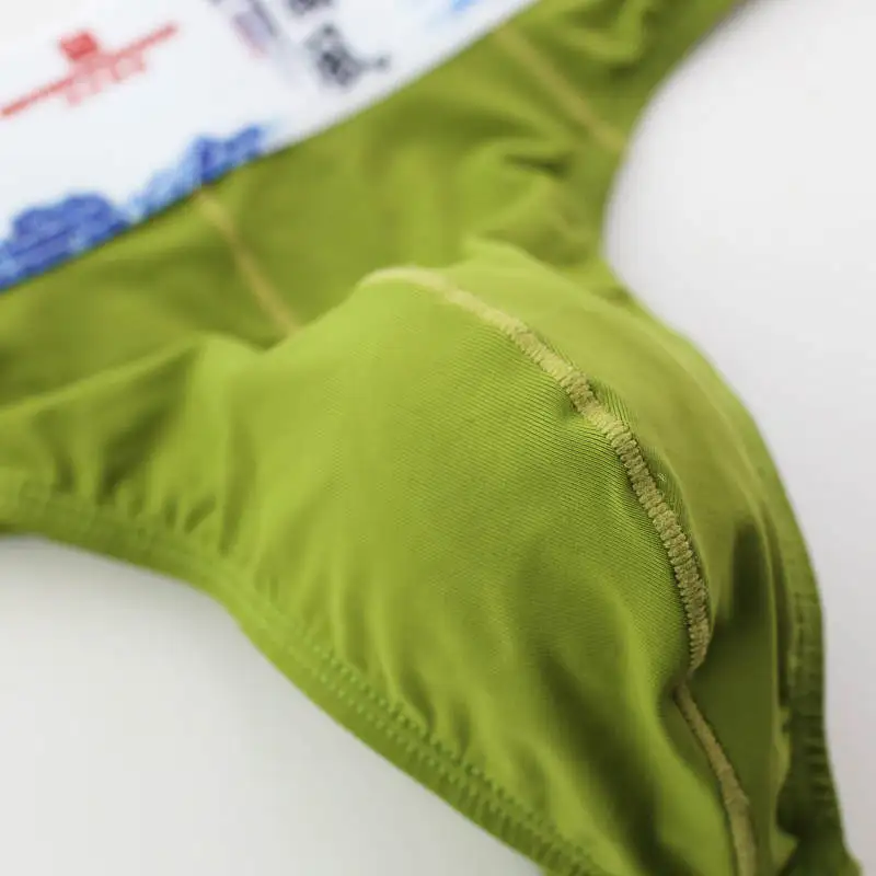 Трусы-стринги мужские 8 шт./лот пикантное нижнее белье с принтом треугольные