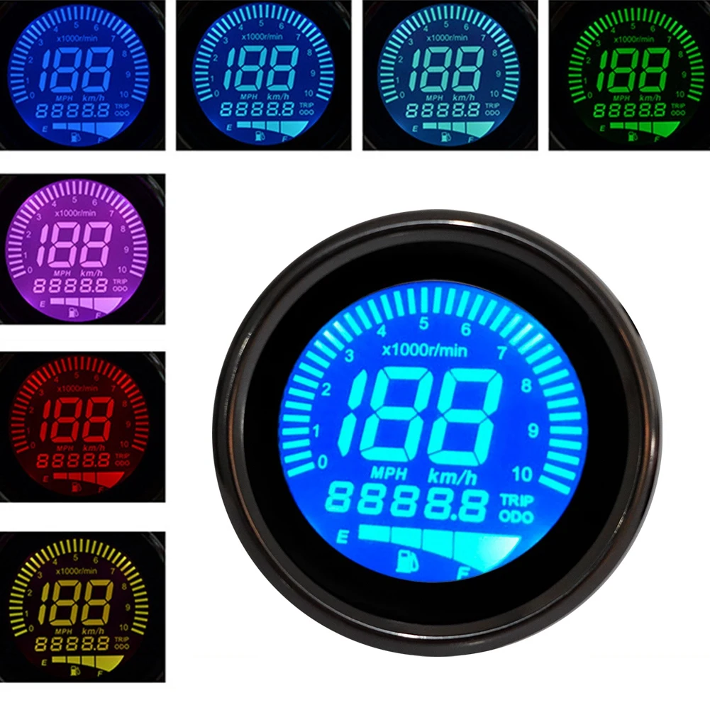 

Dropshipping Tachometer Motorcycle LCD Meter Tachometer Gauge Odometer Speedometer 0-199km/H Tachometers