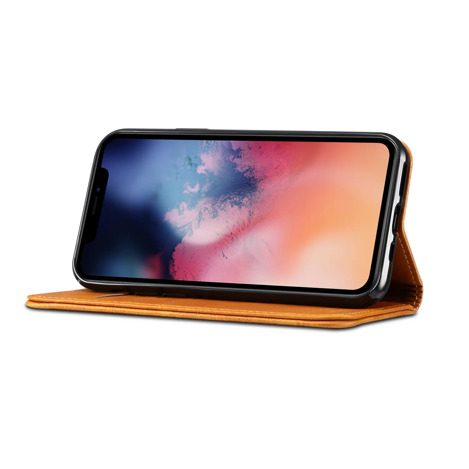 Роскошный деловой кожаный чехол-книжка с бумажником для IPhone 12 Mini 11Pro 11 Pro Max 8 7 Plus