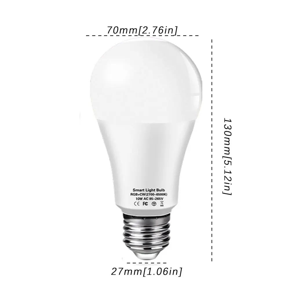 

10W Smart WiFi Voice Control B22/E27 Bulb RGB Dimmable Night Lights for Pub Party Light Bulb LED Color Changing Colouful Light