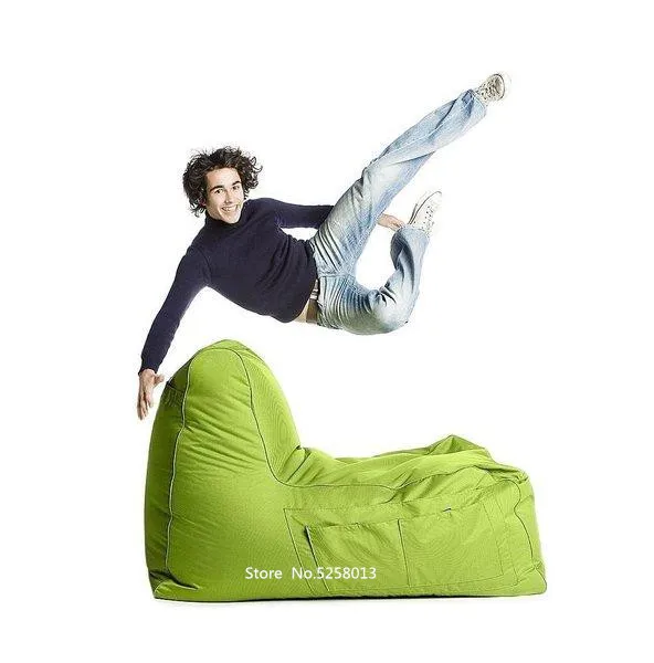 green no pocket Открытый пляж Расслабляющий кресло мешок, гостиная темно-серый beanbag диван - Цвет: green no pocket