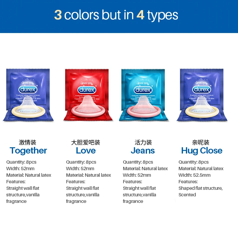 Презервативы Durex 32 шт. Sensation значение 4 типов ультра тонкий натуральный латекс
