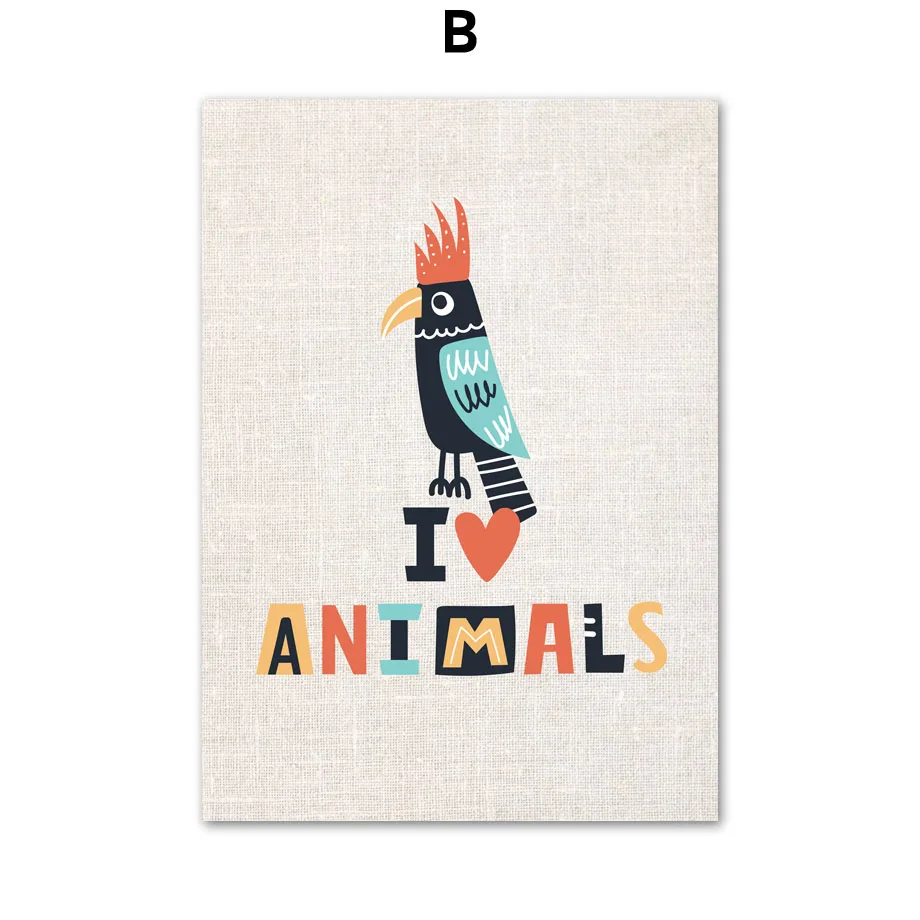 Мультфильм ленивый Сова черепаха слон животные скандинавские постеры и принты