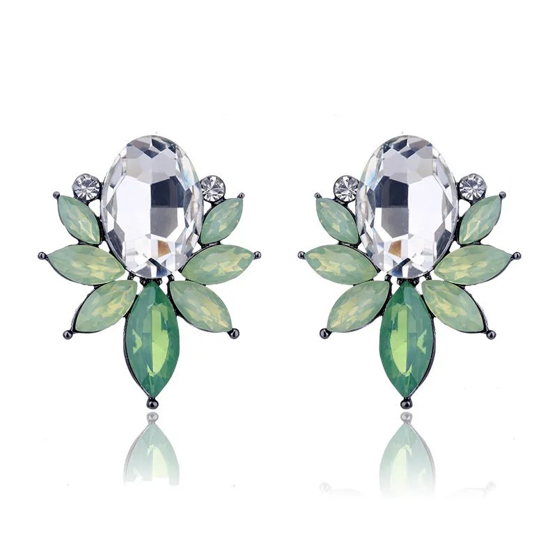 Женские серьги гвоздики с зеленым кристаллом 28 моделей светильник из цинкового