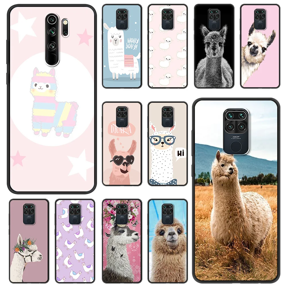 

Animal Lama Llama Alpacas Shockproof Fundas Phone Case For Redmi Note 7 8 8T 9 8A 9 9A 9C Note 9S 10 Pro K40 Silicon Cover Shell