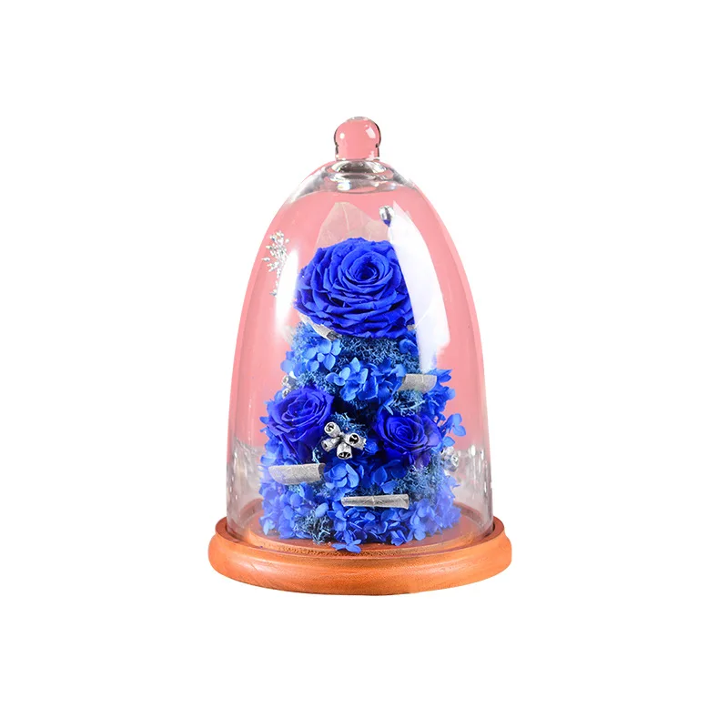 

Beauty And The Beast Valentine's Day Exclusive Glass Dome Timeless Eternal Real Rose Flowers Mother's Christmas Birthday Gifts