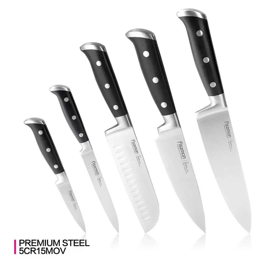 FISSMAN KOCH серии немецкие Стальные Кухонные ножи шеф повара Santoku нож для