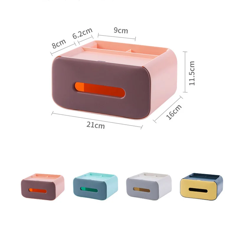 

Nordic Desktop Tissue Box Multifunction Square Home Office Napkin Dispenser Storage Case Restaurant Hotel Paper Towel Organizer