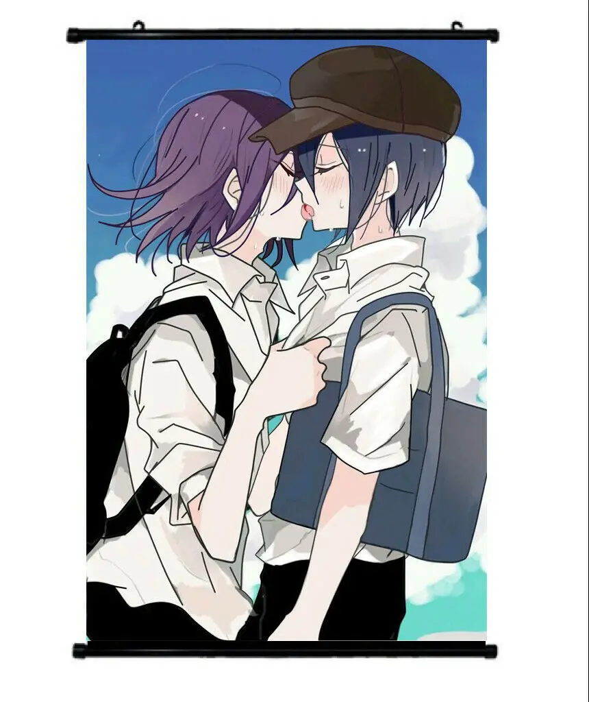 Тканевый плакат настенный свиток Danganronpa V3 Ouma Kokichi Saihara Shuichi CP 60X40 см|Рисование и