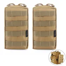 2pcs Tactical Molle Accessory Pouch EDC Utility Bag Gadget Gear Pack Military Vest Waist Pack Outdoor Airsoft Phone Organizer