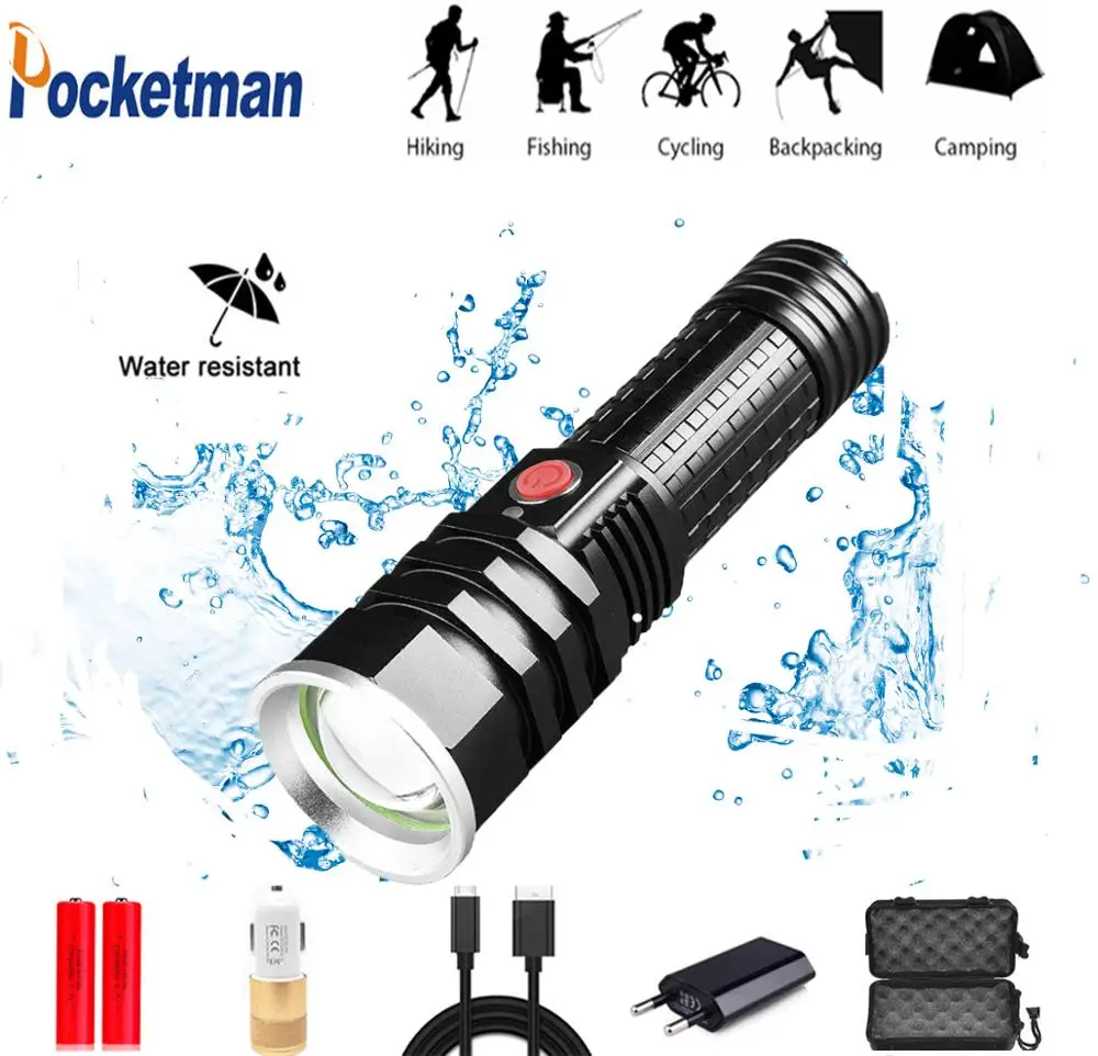 4000 люмен супер яркий L2 светодиодный фонарик водонепроницаемый USB Перезаряжаемый