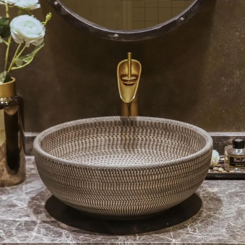 Jingdezhen ceramic sink wash basin Ceramic Counter Top Wash Basin round Bathroom Sinks | Обустройство дома