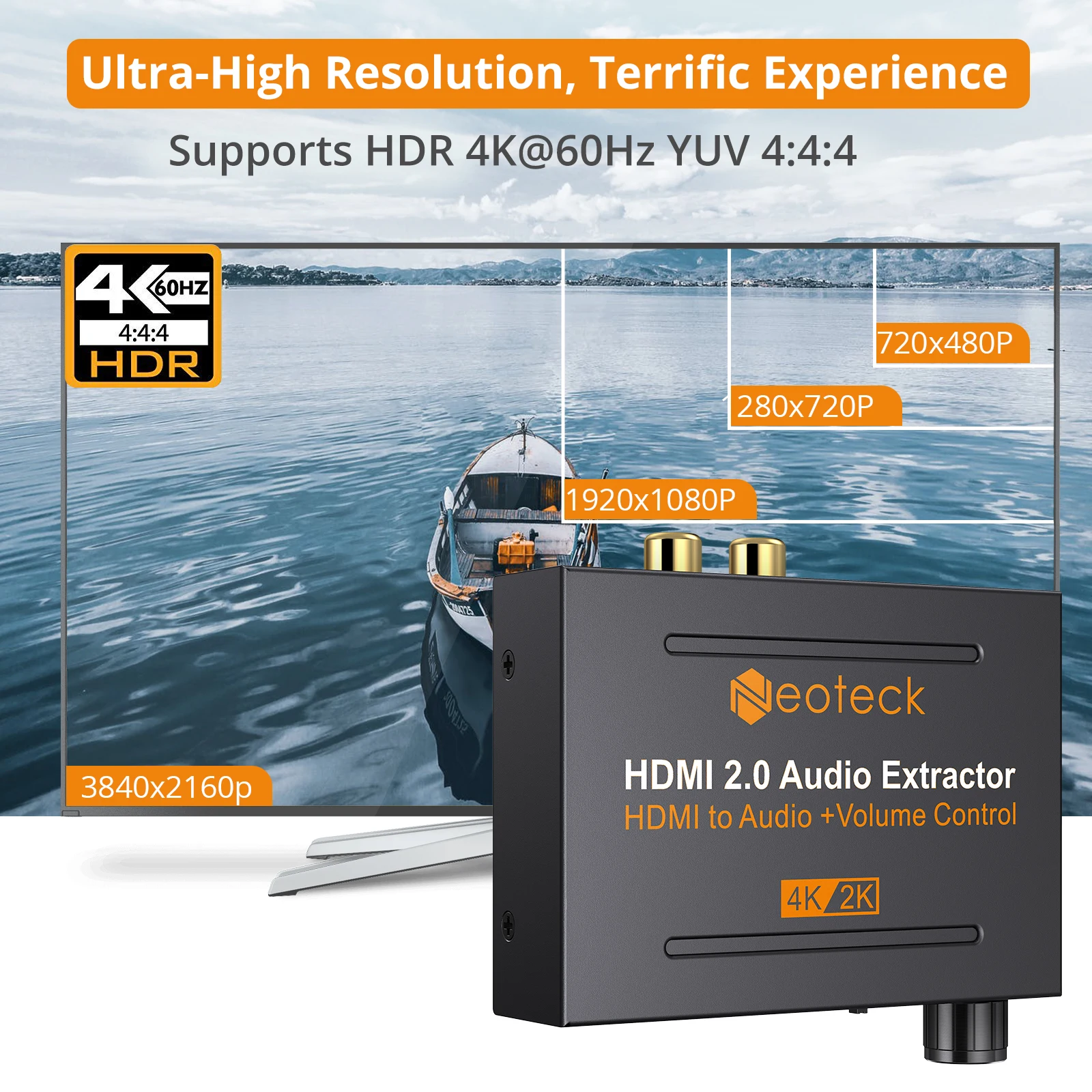 Neoteck HDMI совместимый 2 0 аудио экстрактор конвертер 4K @ 60Hz YUV 4:4:4 HDR в оптический TOSLINK