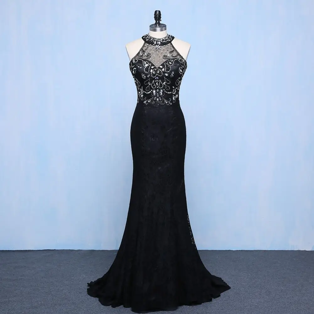 

Черное кружевное платье с бисером, иллюзия, платье для выпускного вечера, вечернее платье, платья для особых случаев на заказ