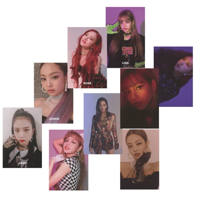 KPOP Черный Розовый альбом квадратной вверх самодельная бумага Lomo карты фото