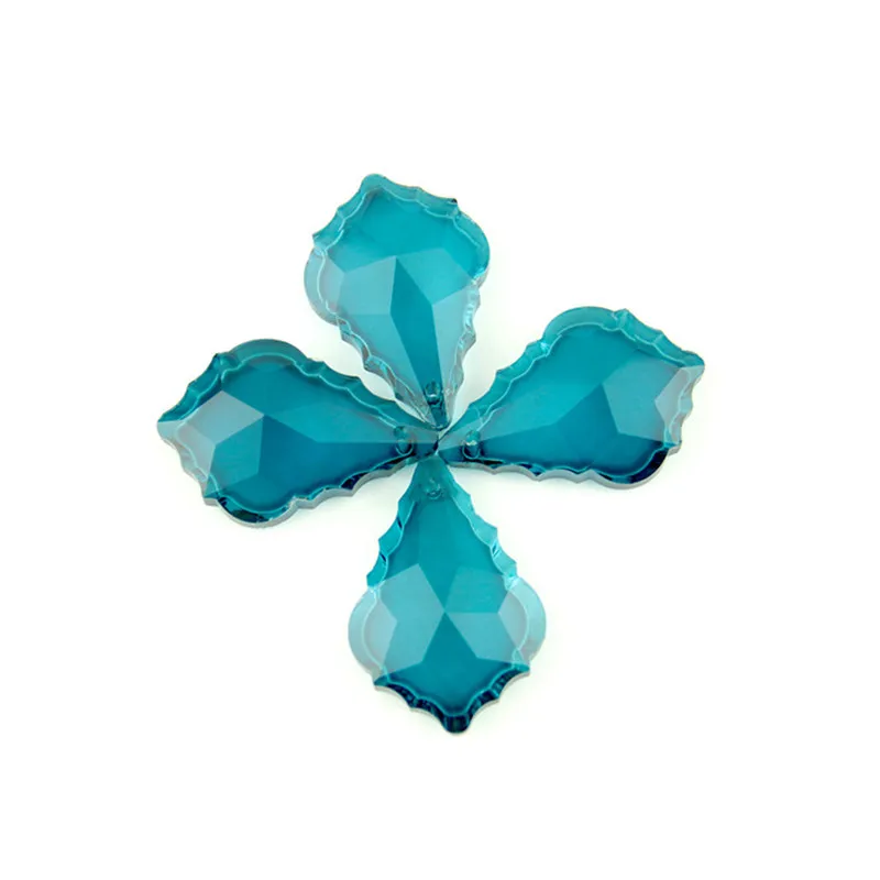 Различные цвета 38 мм одно отверстие хрустальная люстра кленовый лист стекло