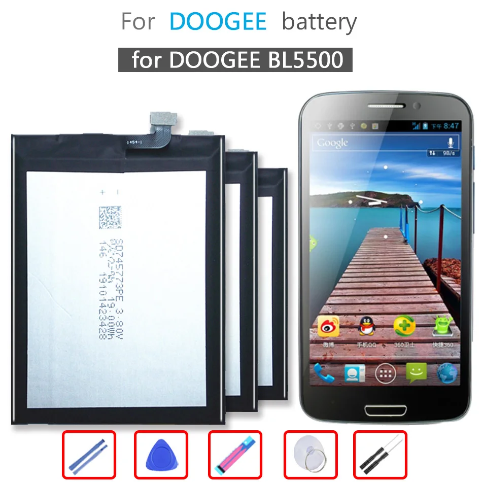 

Литий-ионный полимерный аккумулятор BAT18735500 5500 мАч Для DOOGEE BL5500 Bateria