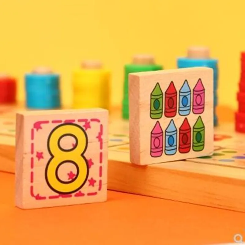 

Montessori Baby Number Figure Stick Mathematics Montessori Teaching Aids Counting Wooden Educational Kids Toys for Children