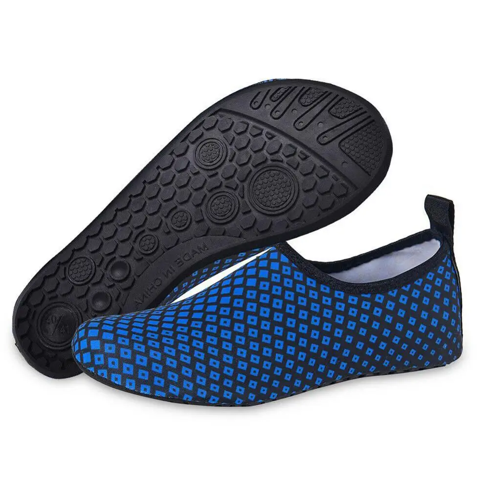 K15 Blue Grid Пляжные Носки для плавания и водных видов спорта Нескользящая быстросохнущая обувь для йоги, фитнеса, танцев, бассейна, серфинга, дайвинга для детей, мужчин и женщин - Цвет: K15 Blue Grid