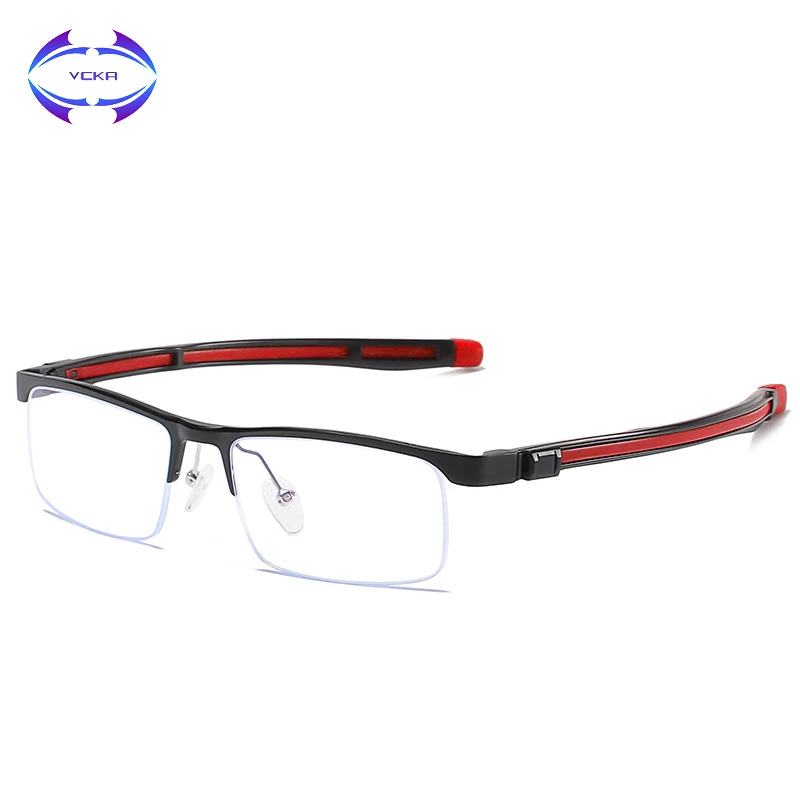 

VCKA Anti Blue Women Goggles Aluminum magnesium Men Glasses Radiation-resistant Glasses Computer Square Frame Eyewear UV400