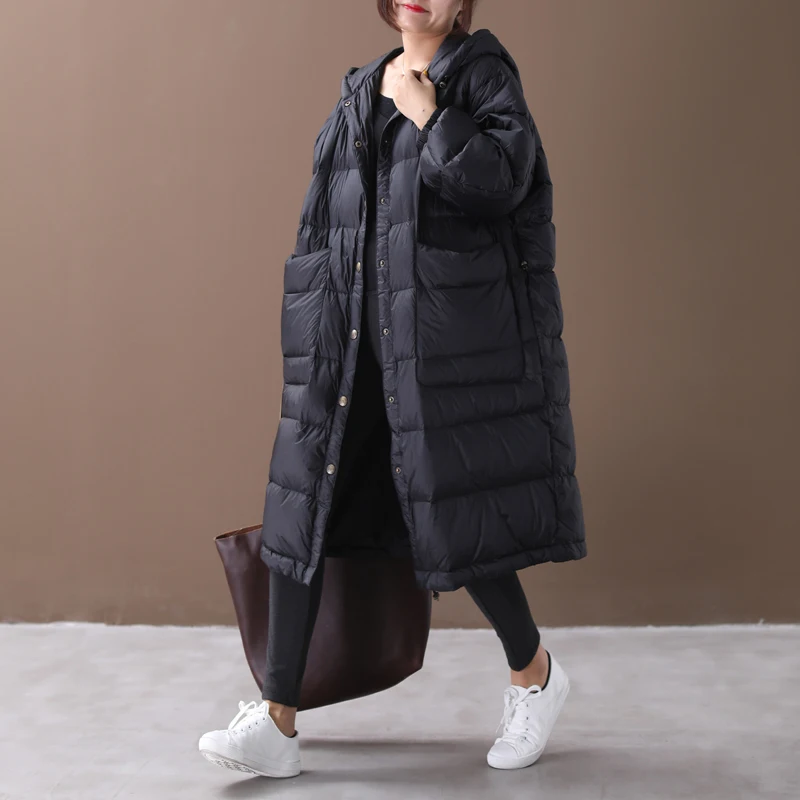 Winter White Goose Oversized Women Down Coat Hooded Puffer Jacket Warm Parka Veste Femme YY1554 | Женская одежда