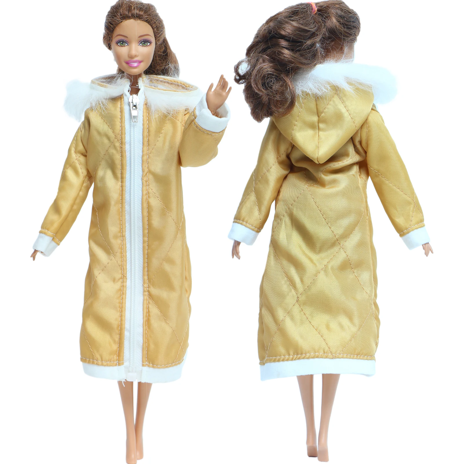 High Quality Pretty Long Coat Cotton Dress Skirt Winter Wear Warm Clothes for Barbie Doll 1/6 Jacket Accessories Kids DIY Toys | Игрушки и