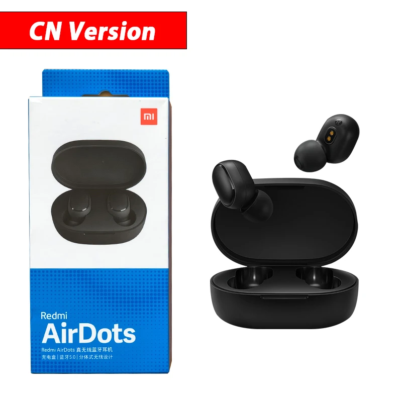 Новинка Xiaomi Redmi Airdots TWS Bluetooth наушники стерео бас Bluetooth 5,0 наушники с микрофоном громкой связи Наушники с управлением AI - Цвет: CN Redmi Airdots