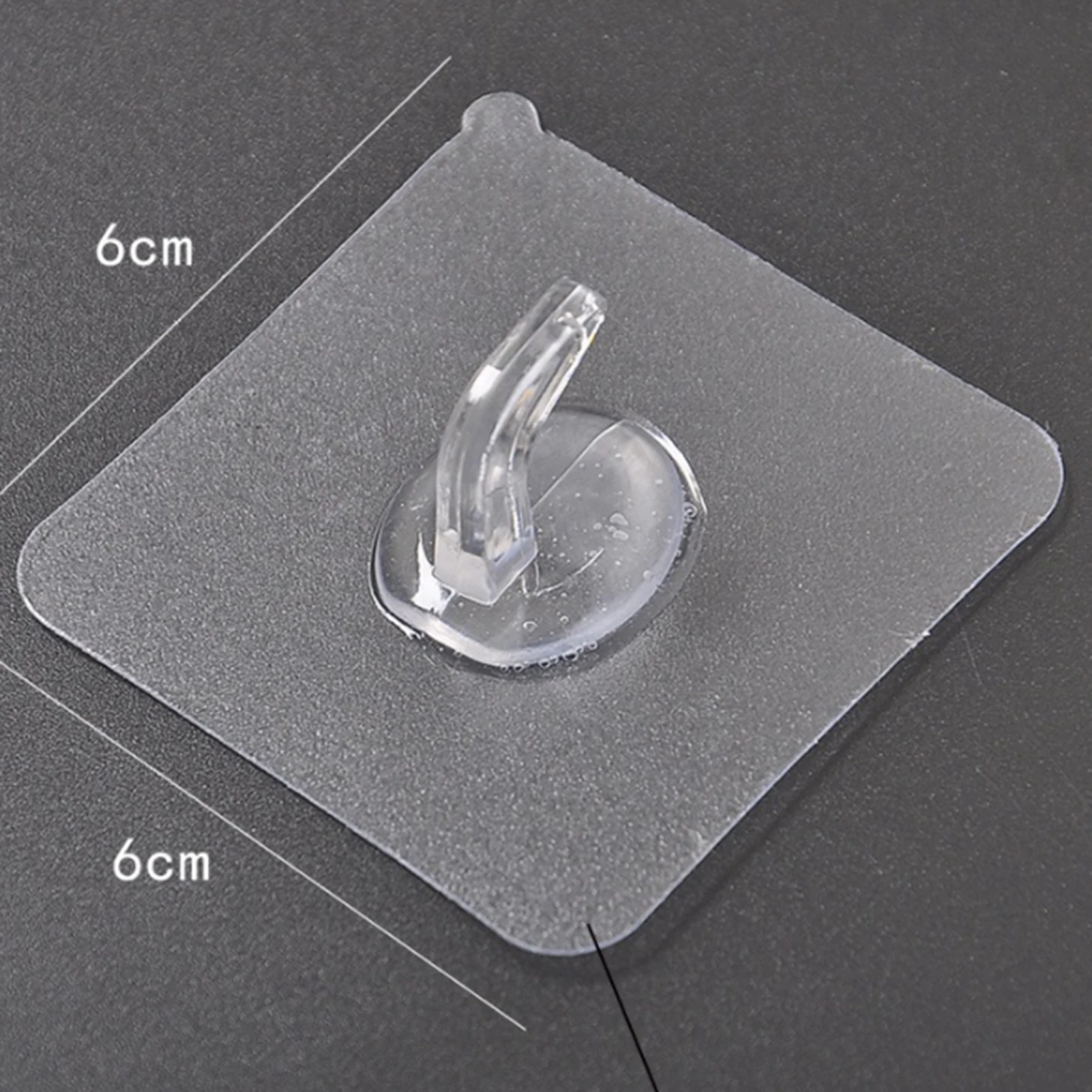 

Punch-free Hooks Waterproof Oilproof Self Adhesive Transparent Reusable Seamless Wall Hanging Hook For Kitchen Bathroom Office
