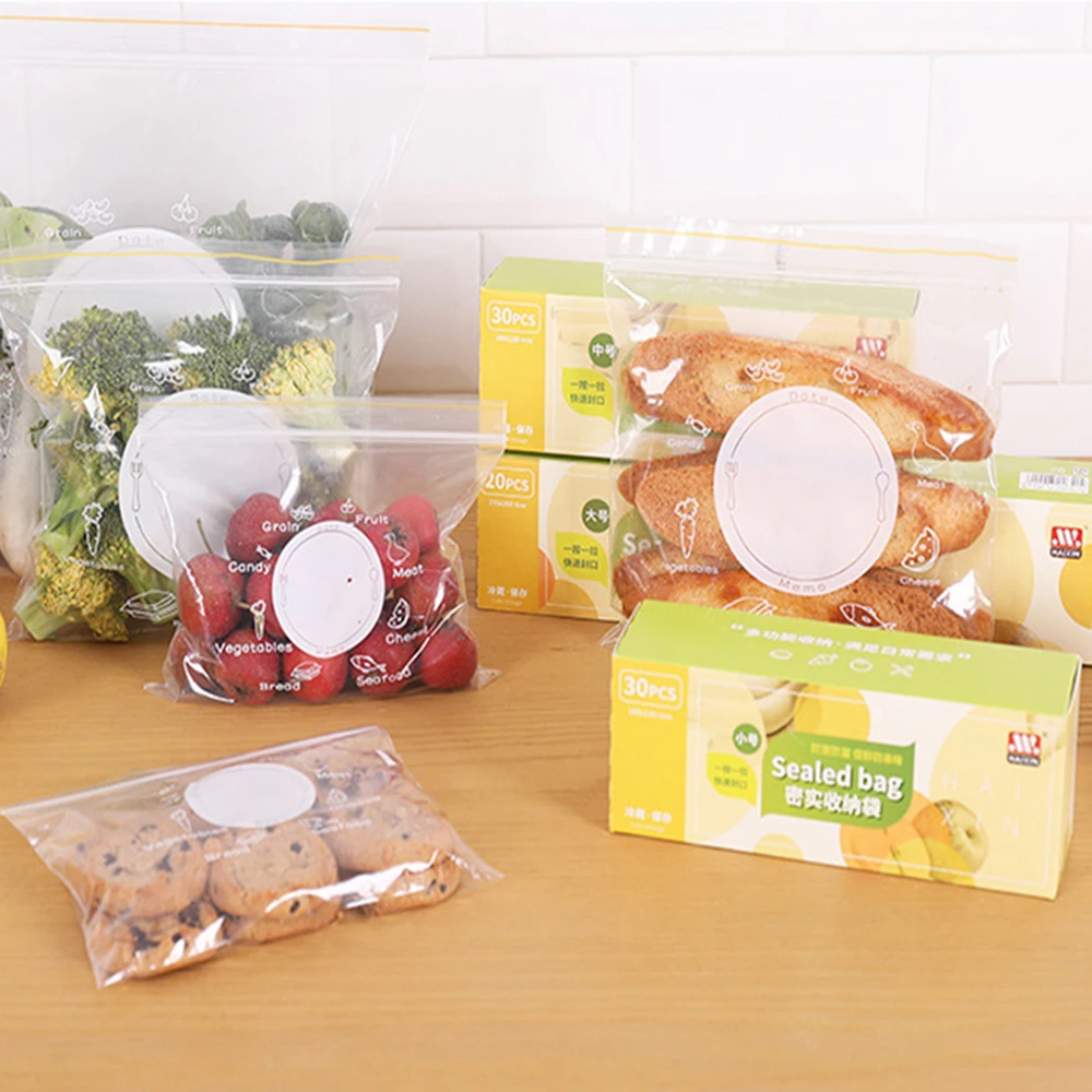 

ADOREHOUSE Food Sealed Bag PE Moisture-Proof Fresh Keeping Bags Vegetable Transparent Plastic Packaging Bags Kitchen Organizer