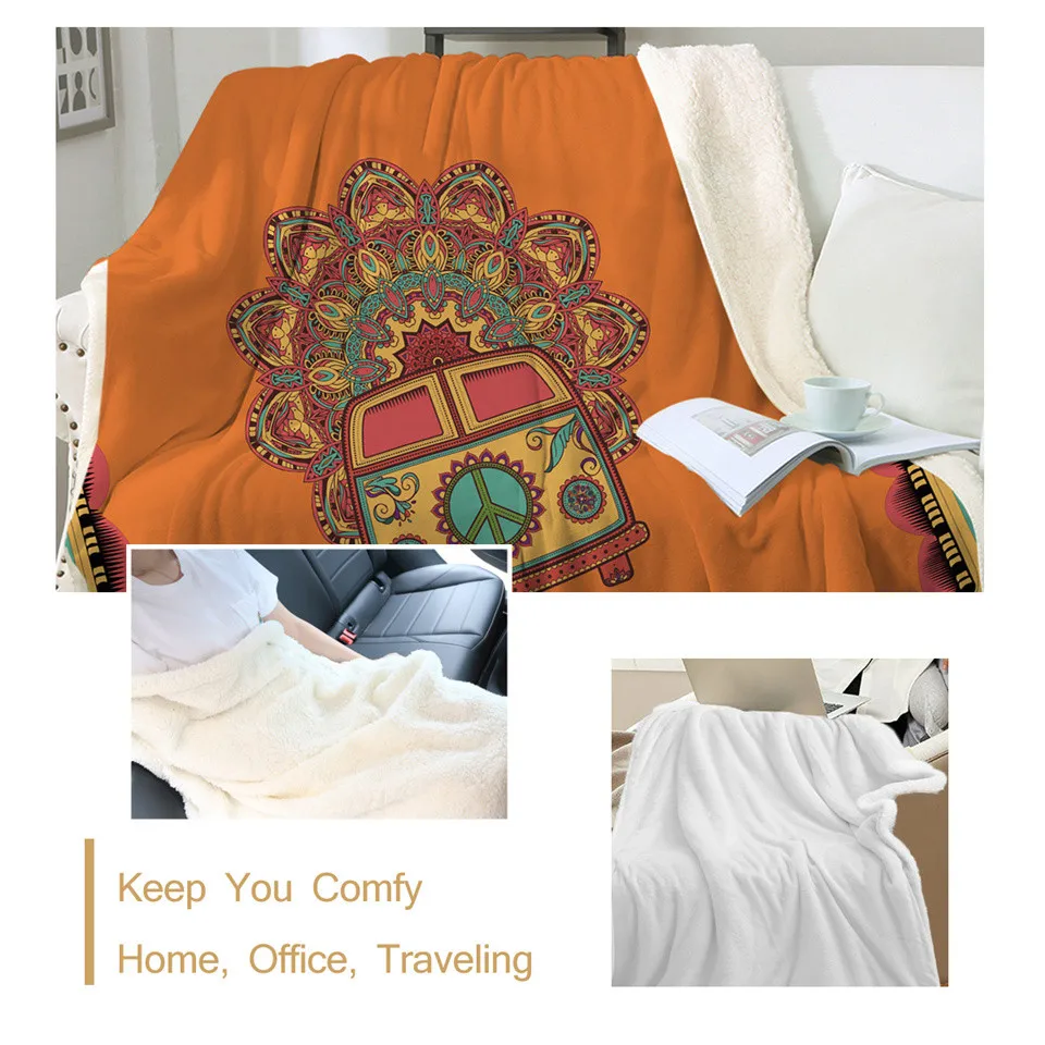 Постельное белье на выход хиппи винтажное автомобильное бархатное плюшевое